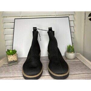 Bandolino Women’s Reissa Pull-On Knit Wedge Sock Bootie – Black (Size 6)